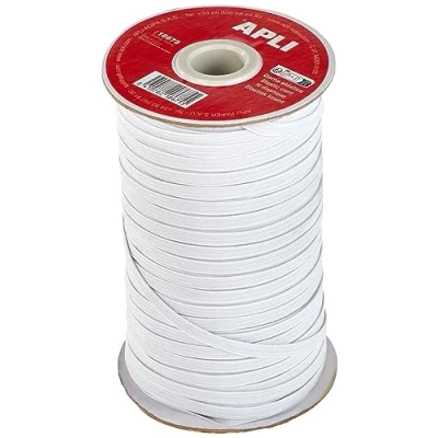 Abbildung von APLI 18675 Elastisches Seil, flach, 5 mm x 100 m, Weiß