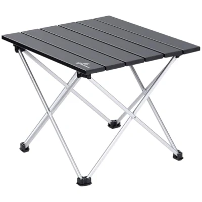 Abbildung von Sportneer Campingtisch Klapptisch Camping, Aluminium Camping Tisch Faltbarer Picknick Tragbarer Gartentisch für Kochen Garten Wandern Reisen,S,Schwarz