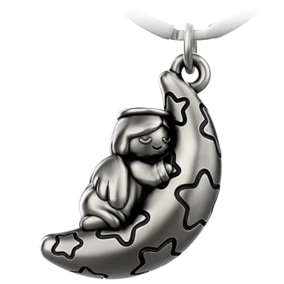 Abbildung von FABACH Schutzengel Schlüsselanhänger Moony mit Mond Glücksbringer aus Metall Engel Liebe Geschenk