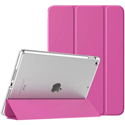 Abbildung von TiMOVO Hülle für iPad 9. Generation 2021/iPad 8. 2020/iPad 7. 2019, Ultra Dünn Durchscheinend Schutzhülle Smart Cover mit Auto Schlafen/Wachen 10,2 Zoll, Magenta