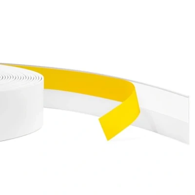 Abbildung von Quest Flachleiste, Abdeckleiste, Fensterleiste Selbstklebend Breite 30 mm PVC Profilleiste, Zierleiste, Abschlussleiste für Fenster, Flexibel, Flach 15 Meter Weiß