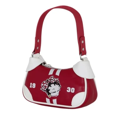 Abbildung von Betty Boop Varsity Fancy Casual Tasche, Weinrote, 21,5 x 14,5 cm
