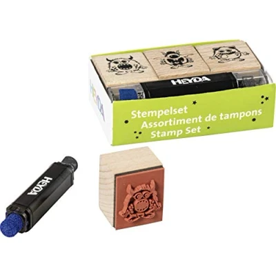 Abbildung von Heyda 204888696 Stempel Set (Monster) Setgröße: 8 x 4,5 2,5 cm, 3 Holz
