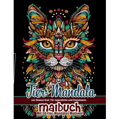 Abbildung von Tier Mandala Malbuch: für Jugendliche und Erwachsene von Oksana Graf. Mit 50 Mandalas Motiven!