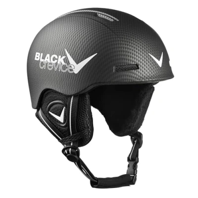 Abbildung von Black Crevice Kinder Skihelm Stubai, BCR143819 (Carbon Schwarz/Weiß, 52 54 cm)