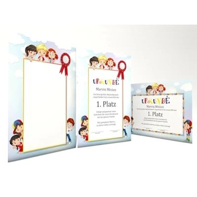 Abbildung von Urkundenpapier&quot;Kinder&quot; 10 Blatt modern für Urkunden Zertifikate DIN A4 190g/qm hochwertig Briefpapier Kartonpapier certificate paper Blanko Urkunde Anerkennung Papier