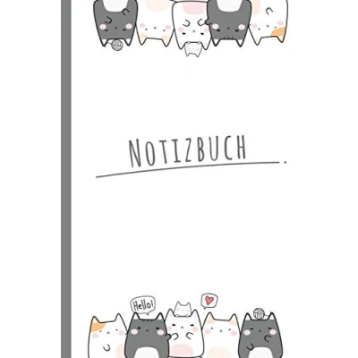 Abbildung von Notizbuch Hello Motiv Katzen: Bullet Journal, Notizheft für Ideen, Tagebuch, Softcover, DIN A5, gepunktet, dotted, Dot Grid, Punkteraster, 120 Seiten