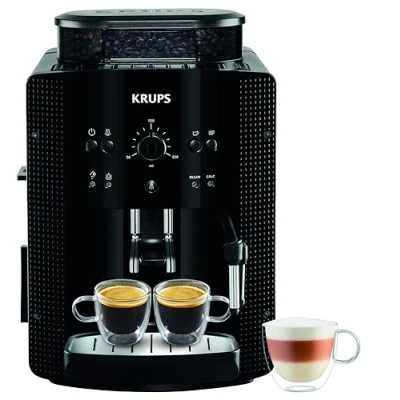 Abbildung von Krups Automatic Espresso Machine YY8125FD Beans Kaffeemühle mit Handdruck (15 Bar, Dampfdüse) schwarz