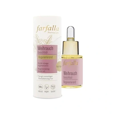 Abbildung von farfalla Weihrauch Gesichtsöl 15ml Regenerierendes Anti Ageing Öl mit Argan &amp; Wildrosenöl 100% zertifizierte Naturkosmetik Vegan
