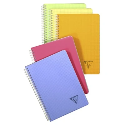 Abbildung von Clairefontaine 328325C Spiralbuch / Notizheft Linicolor Fresh (kariert, DIN A4+, 240 x 320 mm, 50 Blatt) 1 Stück farbig sortiert