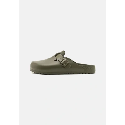 Abbildung von Birkenstock Boston Regular Unisex Pantolette flach, Größe: 42, Khaki Schuhe