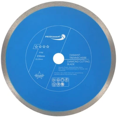 Abbildung von PRODIAMANT Profi Diamant Trennscheibe Prorim 230 mm x 22,23 kein ausbrechen bei glasierten Fliesen Feinsteinzeug Keramik