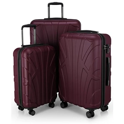 Abbildung von suitline 3er Koffer Set, TSA, (S, M &amp; L), Burgund