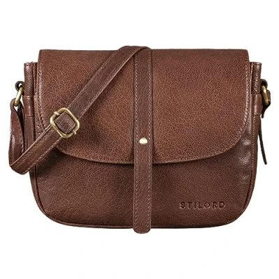 Abbildung von STILORD &#039;Kira&#039; Umhängetasche Frauen Leder Vintage kleine Handtasche zum Ausgehen klassische Abendtasche Partytasche Freizeittasche Echtleder, Farbe:maraska dunkelbraun