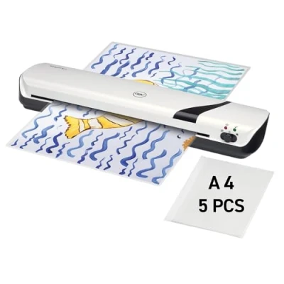 Abbildung von GBC Inspire+ A3 Laminiergerät, inkl. Starter Set mit 5 Laminierhüllen (2 x 75 Mikron), Für bis 125 mic Laminierfolien Format A3, Heiß und Kaltlaminierung, Weiß (4410032)