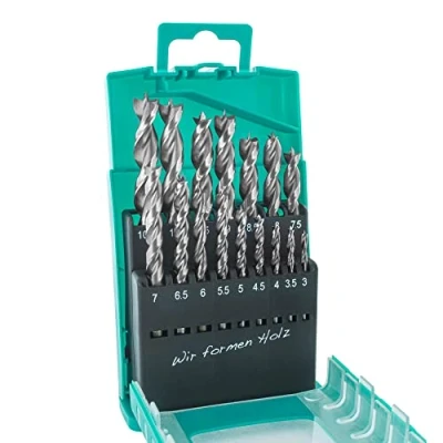 Abbildung von ENT 09216 16 tlg. HSS G Holzbohrer Set PLUS mit Tieflochspirale Ø 3 10,5 mm, in 0,5 mm Schritte