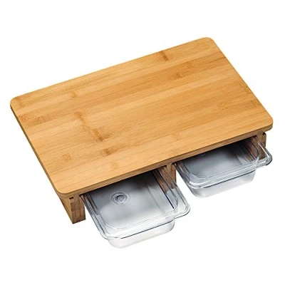 Abbildung von Kesper Schneidebrett mit Auffangschale, Material: Bambus, Kunststoff, Maße: B 40,5 x T 27,5 H 8,5 cm, Farbe: Braun 58353 13