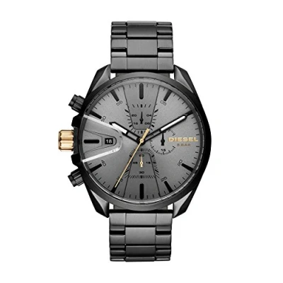 Abbildung von Diesel Herrenuhr Ms9 Chrono, QuarzChronographenwerk, 54mm Schwarzes Edelstahlgehäuse mit Edelstahlarmband, DZ4474
