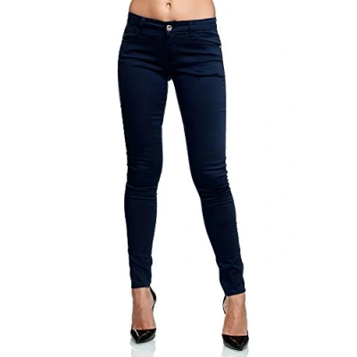 Abbildung von Elara Damen Stretch Hose Gummizug Jeans Push Up Chunkyrayan Y 5106 1 Dunkelblau 38 (M)