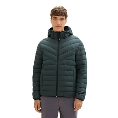 Abbildung von TOM TAILOR Denim Herren 1041779 Softshell Windbreaker Jacke mit Kapuze, 10362 Dark Gable Green, M