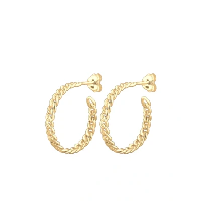 Abbildung von Elli Ohrringe Damen Creole Geflochten Braided Trend Blogger in 925 Sterling Silber Vergoldet