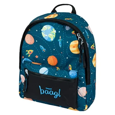 Abbildung von Baagl Kindergartenrucksack Jungen, Kindergarten Rucksack Kinder, Kleiner Baby Rucksack, Kinderrucksack mit Brustgurt (Planeten)