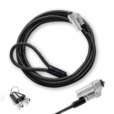 Abbildung von Cable Technologies PC Sicherheitskabel 1, 8 m, Nano Stahl, Diebstahlschutz Notebooks, Kensington Nanosaver Sicherheitssteckplätze, 2 Schlüssel, Saver Sicherheitsschloss, PVC Beschichtung, 180 cm