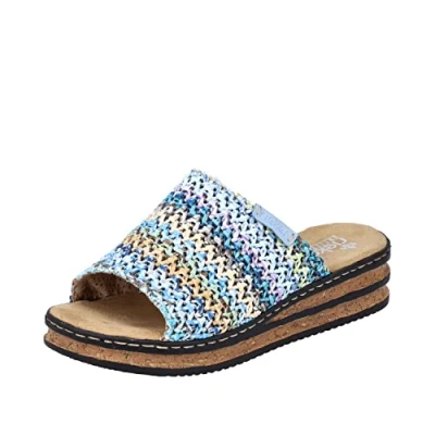 Abbildung von Rieker Pantolette hoch, Damen, Größe: 41, Bunt Textil