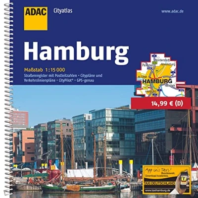 Abbildung von ADAC Cityatlas Hamburg 1:15.000: Straßenregister mit Postleitzahlen. Citypläne und Verkehrslinienpläne. CityPilot. GPS genau