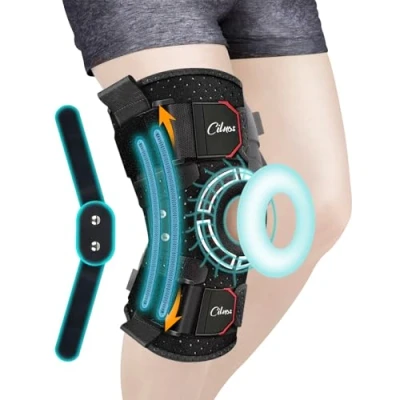 Abbildung von Cilnos Kniebandage für Meniskus, Verstellbare Bandage Knie mit Abnehmbaren Seitenstabilisatoren, Knieorthese Schmerzlinderung, Arthritis oder Chirurgie Erholung
