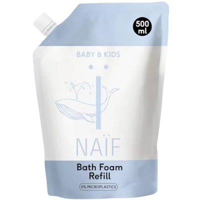 Abbildung von Naïf Pflegender Badeschaum Nachfüllpackung für Babys &amp; Kinder Mit natürlichen Inhaltsstoffen 0% Mikroplastik/Mineralöl SLES Dermatologisch getestet vegan 500ml