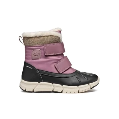 Abbildung von Geox J Flexyper B AB Snowboot/Winterstiefel für Kinder, Größe: 33, Dark rose black Kunststoff/textil