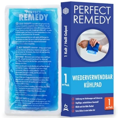 Abbildung von Perfect Remedy Gel Kühlpack für Heiß/Kalt Kompressen, Kühlpads Verletzungen, wiederverwendbare Kühlakku Gel, Kühlpacks Verletzungen Kühlkompressen [1 Stück, Regulär, Blau]