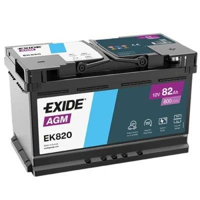 Abbildung von EXIDE EK820 Batterie 12V 82Ah 800A B13 BMW: 3 Touring, Saloon, 5 AUDI: A6 C6 Avant, A4 B8 A5 Coupe, VOLKSWAGEN: Transporter Bus