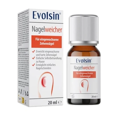 Abbildung von Evolsin Nagelweicher Sanfte &amp; effektive Lösung für eingewachsene Zehennägel AlkaliFormel weiche, elastische Nägel Einfache Anwendung mit Tupfer Applikator