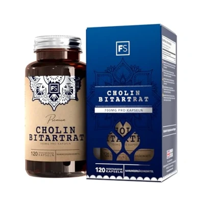 Abbildung von FS Cholin Hochdosiert 700mg Extrakt pro Portion 120 Choline Kapseln Bitartrat Supplement Gentechnik , Gluten &amp; Allergenfrei Hergestellt in Großbritannien