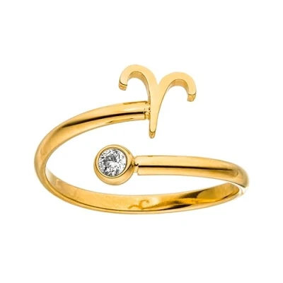 Abbildung von Purelei® Sternzeichen Ring Aquarius (Gold) Wasserfester Damenring aus langlebigem Edelstahl Verstellbare Ringe von Größe 50 bis 60 Modeschmuck für deinen individuellen Look
