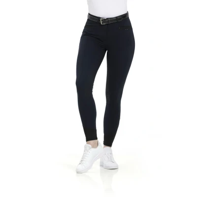 Abbildung von EQUITHÈME Reithose Safir Silikon Besatz Schwarz/Blau 36