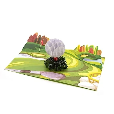 Abbildung von Golf Ball Pop Up Karte, Vatertag 3D Grußkarten für Papa, Karte Freund, Vater, handgemachte Happy Vatertagskarte, Geburtstagskarte