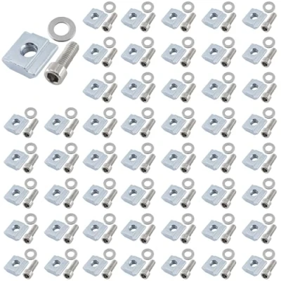 Abbildung von alwaiiz 50 Stück M5 Nutensteine Set T NUT Kohlenstoffstahl Nutenstein für Aluminiumprofil Extrusionsschlitz, Standard 20 Serie Schieberkit (M5/2020 Serie)