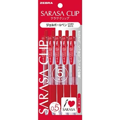 Abbildung von Zebra gel ballpoint pen Sarasa Clip 0.5 P JJ15 R5 red 5 pieces by