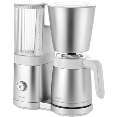Abbildung von ZWILLING ENFINIGY Filterkaffeemaschine mit 1.25l Thermokanne, Kaffeemaschine Boiler, Blooming &amp; smarter Entkalkerfunktion, Edelstahl, Silber