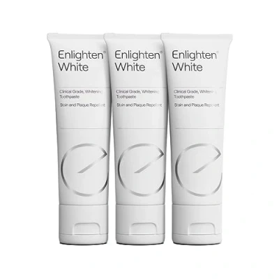 Abbildung von Enlighten White Zahnpasta mit Whitening Effekt Fortschrittlicher Zahnschmelzschutz und Zahnbelagentfernung in klinischer Qualität sowie abweisende Fluorid (Pack of 3)