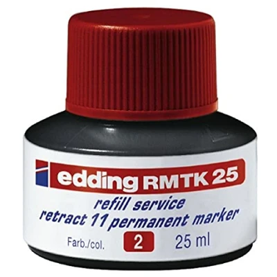 Abbildung von edding RMTK 25 Nachfülltinte rot ml mit Kapillarsystem, ideal zum sauberen und unkomplizierten Nachfüllen der Permanent Marker retract 11