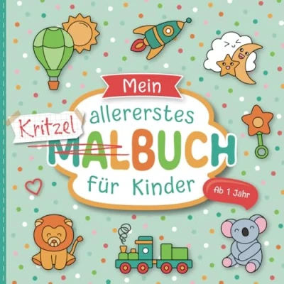 Abbildung von Kritzelbuch ab 1 Jahr: Liebevoll gestaltetes Malbuch für Kleinkinder Jahr Erstes Ausmalbuch mit großen Motiven zum Ausmalen Förderung der Kreativität und Motorik