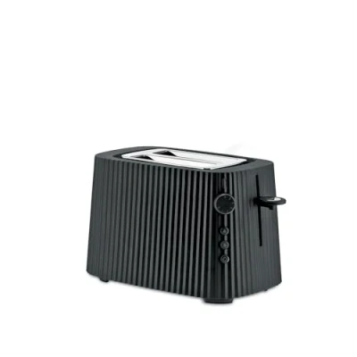 Abbildung von Alessi Plissé MDL08 B Design Toaster, Sechs Stufen der Vergoldung, aus Thermoplastischem Harz, Europäisch Stecker 850 W, Schwarz