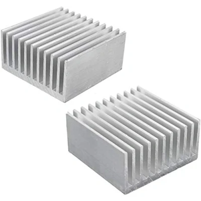 Abbildung von Aluminium Chipsatz Kühlkörper Kühlflosse Silber für CPU LED Power Active Komponente 40 x 20 mm (2 Stück) Kalolary