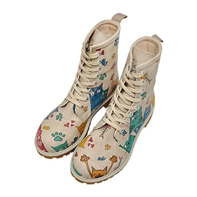 Abbildung von DOGO Schuhe Vegane Damen Boots Stiefeletten Cat Lovers 40