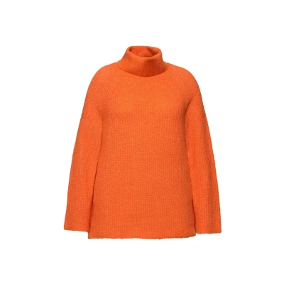 Abbildung von Ulla Popken Turtleneck Strickpullover, Damen, Größe: 54/56, Tomato
