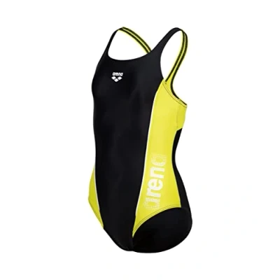 Abbildung von arena Mädchen G Thrice Jr Pro Back R One Piece Swimsuit, Black Soft Green White, 152 EU